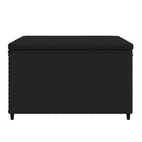 Thumbnail for Gartenhocker mit Kissen 2 Stk. Schwarz Poly Rattan