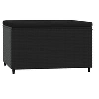 Thumbnail for Gartenhocker mit Kissen 2 Stk. Schwarz Poly Rattan
