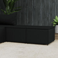 Thumbnail for Gartenhocker mit Kissen 2 Stk. Schwarz Poly Rattan