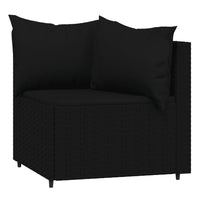 Thumbnail for Garten-Ecksofas mit Kissen 2 Stk. Schwarz Poly Rattan