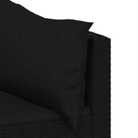Thumbnail for Garten-Ecksofas mit Kissen 2 Stk. Schwarz Poly Rattan