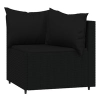 Thumbnail for 4-tlg. Garten-Lounge-Set mit Kissen Schwarz Poly Rattan