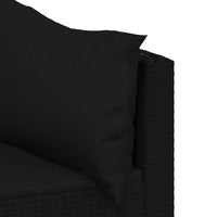 Thumbnail for 4-tlg. Garten-Lounge-Set mit Kissen Schwarz Poly Rattan
