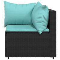 Thumbnail for Garten-Ecksofa mit Kissen Schwarz Poly Rattan