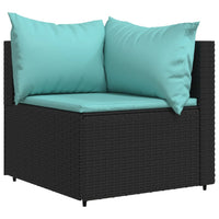 Thumbnail for Garten-Ecksofas mit Kissen 2 Stk. Schwarz Poly Rattan