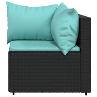 Thumbnail for 3-tlg. Garten-Lounge-Set mit Kissen Schwarz Poly Rattan