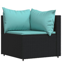 Thumbnail for 4-tlg. Garten-Lounge-Set mit Kissen Schwarz Poly Rattan
