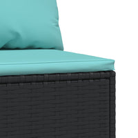 Thumbnail for Garten-Mittelsofa mit Kissen Schwarz Poly Rattan