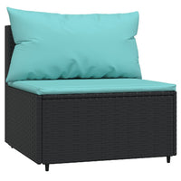 Thumbnail for Garten-Mittelsofas mit Kissen 2 Stk. Schwarz Poly Rattan