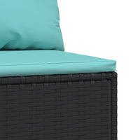 Thumbnail for Garten-Mittelsofas mit Kissen 2 Stk. Schwarz Poly Rattan