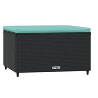 Thumbnail for Gartenhocker mit Kissen Schwarz Poly Rattan