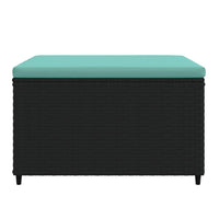 Thumbnail for Gartenhocker mit Kissen Schwarz Poly Rattan