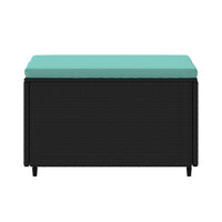 Thumbnail for Gartenhocker mit Kissen Schwarz Poly Rattan