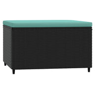 Thumbnail for Gartenhocker mit Kissen Schwarz Poly Rattan