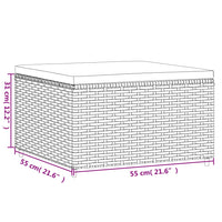 Thumbnail for Gartenhocker mit Kissen Schwarz Poly Rattan