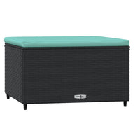 Thumbnail for Gartenhocker mit Kissen 2 Stk. Schwarz Poly Rattan