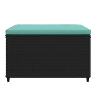 Thumbnail for Gartenhocker mit Kissen 2 Stk. Schwarz Poly Rattan