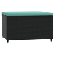 Thumbnail for Gartenhocker mit Kissen 2 Stk. Schwarz Poly Rattan