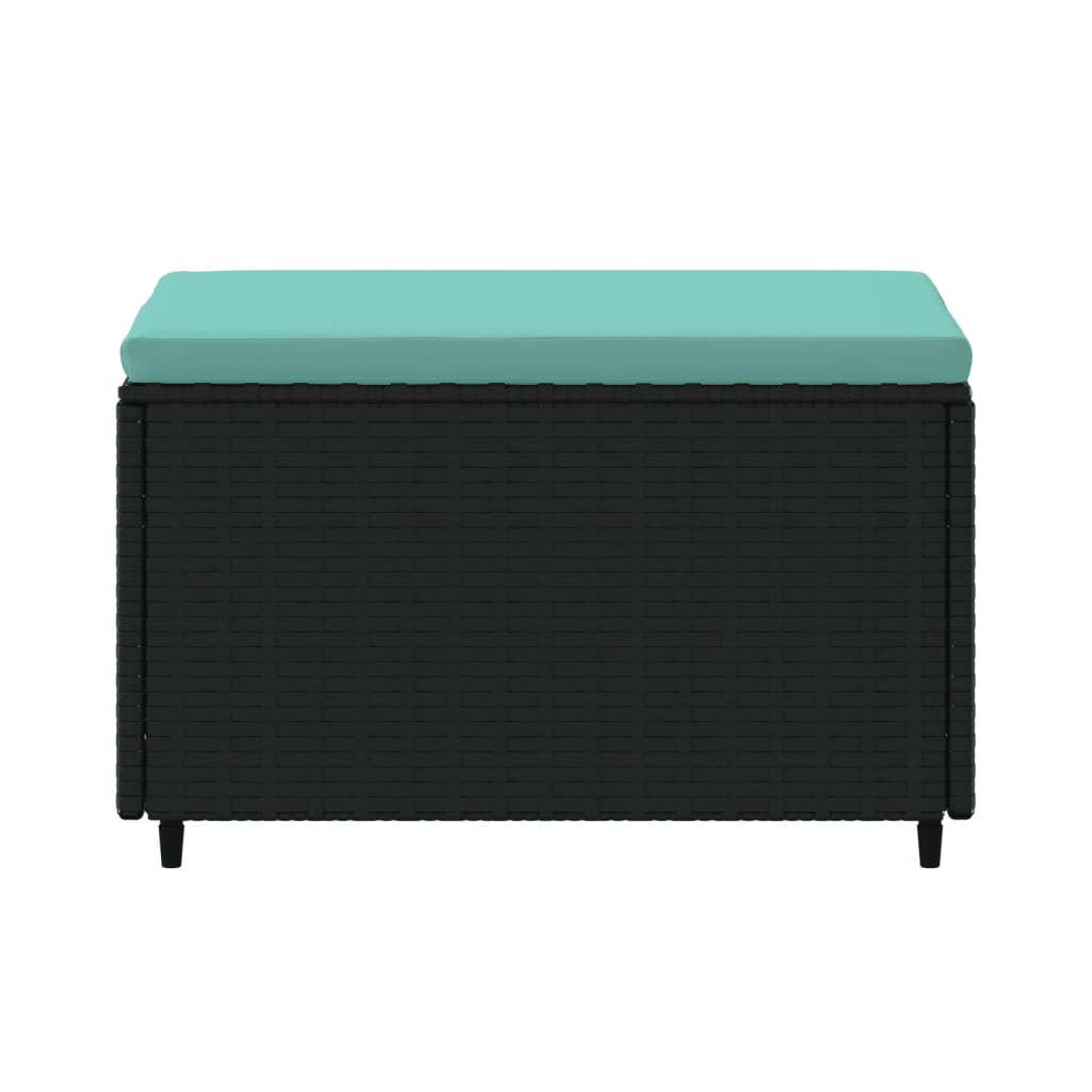 Gartenhocker mit Kissen 2 Stk. Schwarz Poly Rattan
