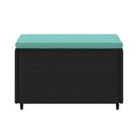 Thumbnail for Gartenhocker mit Kissen 2 Stk. Schwarz Poly Rattan
