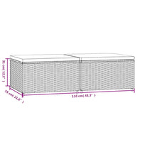 Thumbnail for Gartenhocker mit Kissen 2 Stk. Schwarz Poly Rattan