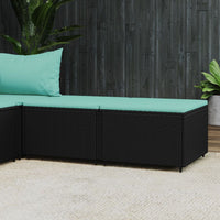 Thumbnail for Gartenhocker mit Kissen 2 Stk. Schwarz Poly Rattan
