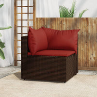 Thumbnail for Garten-Ecksofa mit Kissen Braun Poly Rattan