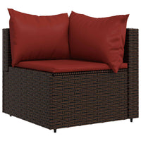 Thumbnail for Garten-Ecksofas mit Kissen 2 Stk. Braun Poly Rattan
