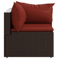 Thumbnail for Garten-Ecksofas mit Kissen 2 Stk. Braun Poly Rattan