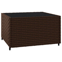 Thumbnail for 3-tlg. Garten-Lounge-Set mit Kissen Braun Poly Rattan