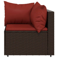 Thumbnail for 4-tlg. Garten-Lounge-Set mit Kissen Braun Poly Rattan