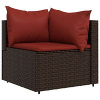 Thumbnail for 4-tlg. Garten-Lounge-Set mit Kissen Braun Poly Rattan