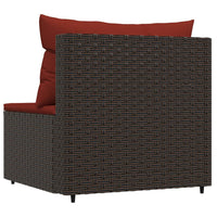 Thumbnail for Garten-Mittelsofa mit Kissen Braun Poly Rattan