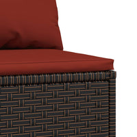 Thumbnail for Garten-Mittelsofas mit Kissen 2 Stk. Braun Poly Rattan