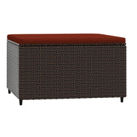 Thumbnail for Gartenhocker mit Kissen Braun Poly Rattan