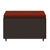 Thumbnail for Gartenhocker mit Kissen Braun Poly Rattan