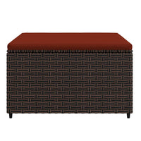 Thumbnail for Gartenhocker mit Kissen 2 Stk. Braun Poly Rattan