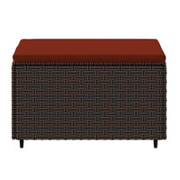 Thumbnail for Gartenhocker mit Kissen 2 Stk. Braun Poly Rattan