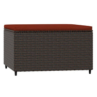 Thumbnail for Gartenhocker mit Kissen 2 Stk. Braun Poly Rattan