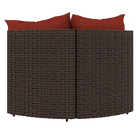 Thumbnail for Garten-Ecksofas mit Kissen 2 Stk. Braun Poly Rattan