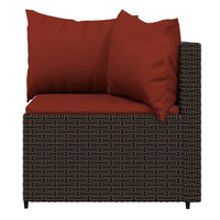Thumbnail for Garten-Ecksofas mit Kissen 2 Stk. Braun Poly Rattan