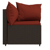 Thumbnail for Garten-Ecksofas mit Kissen 2 Stk. Braun Poly Rattan