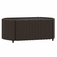 Thumbnail for 3-tlg. Garten-Lounge-Set mit Kissen Braun Poly Rattan