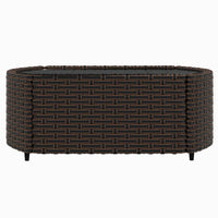 Thumbnail for 3-tlg. Garten-Lounge-Set mit Kissen Braun Poly Rattan