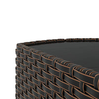 Thumbnail for 3-tlg. Garten-Lounge-Set mit Kissen Braun Poly Rattan