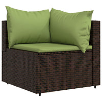 Thumbnail for Garten-Ecksofa mit Kissen Braun Poly Rattan