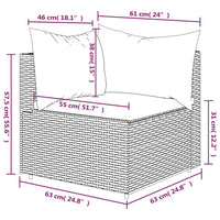 Thumbnail for Garten-Ecksofa mit Kissen Braun Poly Rattan