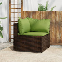 Thumbnail for Garten-Ecksofa mit Kissen Braun Poly Rattan