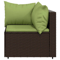 Thumbnail for Garten-Ecksofas mit Kissen 2 Stk. Braun Poly Rattan