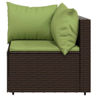 Thumbnail for 3-tlg. Garten-Lounge-Set mit Kissen Braun Poly Rattan